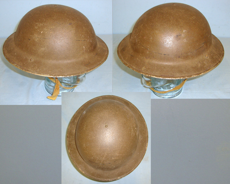  British WW2 Era Rough Textured Finish Tommy Combat Helmet With Liner & Chin Strap Clothing