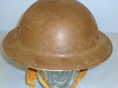 British WW2 Era Rough Textured Finish Tommy Combat Helmet With Liner & Chin Strap Clothing
