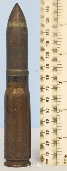 INERT DEACTIVATED. WW2, 1943 dated German 20 mm MK151/20 (20x82) Armour Piercing Incendiary (API) Cannon Round. - O 1827 INERT DEACTIVATED. WW2, 1943 dated German 20 mm MK151/20 (20x82) Armour Piercing Incendiary (API) Cannon Round. - O 1827  Other Ammunition in 