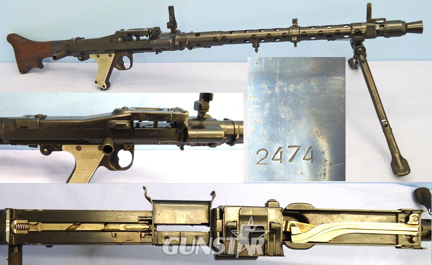 RARE** WW2, MG34 7.92mm, Machine Gun by bp (Otto Goessel u. Co., Glashuette in Sachsen, Dresden) With Bi-Pod **UK 1999 DEACTIVATION COCKS & DRY FIRES**Sn 23173 machine gun None  Machine Gun in 
