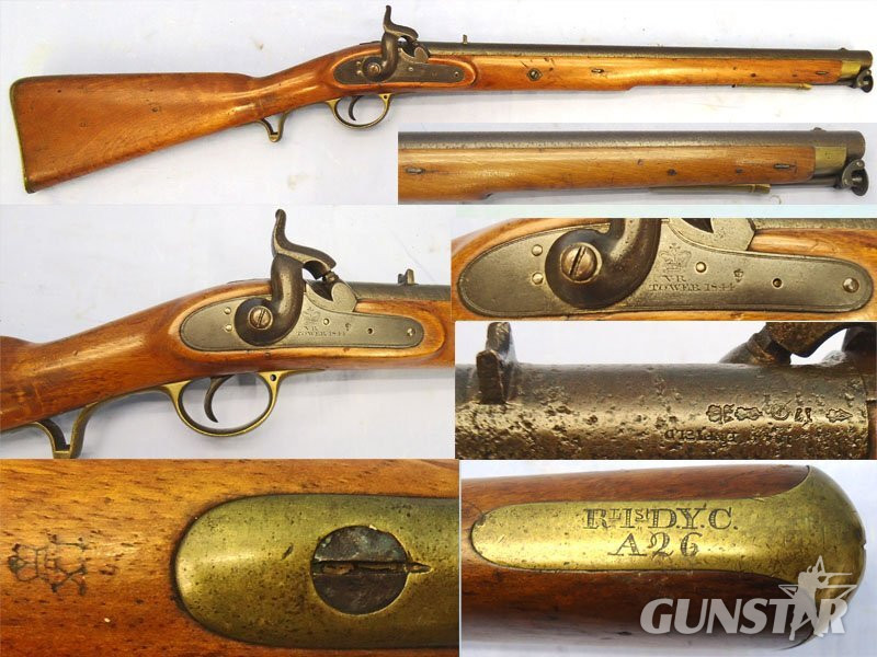 Tower, 1844 Dated, Model of 1844, Yeomanry .65” Bore Percussion Carbine, 1844 Dated, to the Royal 1st Devon Yeomanry. Sn - 23174:4 Tower, 1844 Dated, Model of 1844, Yeomanry .65” Bore Percussion Carbine, 1844 Dated, to the Royal 1st Devon Yeomanry. Sn - 23174:4 Single Shot Various Rifle in 