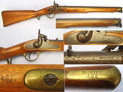 Tower, 1844 Dated, Model of 1844, Yeomanry .65” Bore Percussion Carbine, 1844 Dated, to the Royal 1st Devon Yeomanry. Sn - 23174:4 Tower, 1844 Dated, Model of 1844, Yeomanry .65” Bore Percussion Carbine, 1844 Dated, to the Royal 1st Devon Yeomanry. Sn - 23174:4 Single Shot Various Rifle