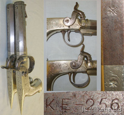  Pair Of Scottish Form 54 Bore Brass & Steel Construction Percussion Pistols With Scottish Form 54 Bore Brass & Steel Construction Percussion Pistols With Irish R None Muzzleloader