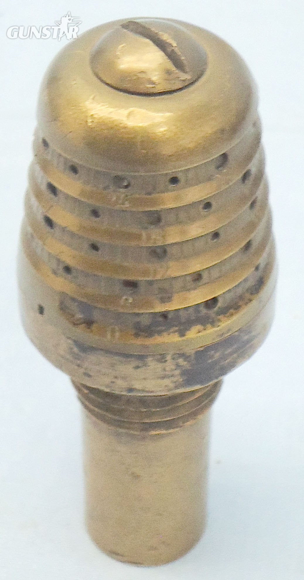 DEACTIVATED INERT. French, WW1, 25/35, Model 1880/85 Time & Percussion Fuze. - O 2175 French, WW1, 25/35, Model 1880/85 Time & Percussion Fuze. - O 2175  Other Ammunition