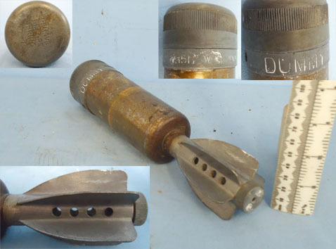 DEACTIVATED INERT Unfired Original WW2, 1940 Dated British 2 Inch Practice (High DEACTIVATED INERT Unfired Original WW2, 1940 Dated British 2 Inch Practice (High Antique & Militaria