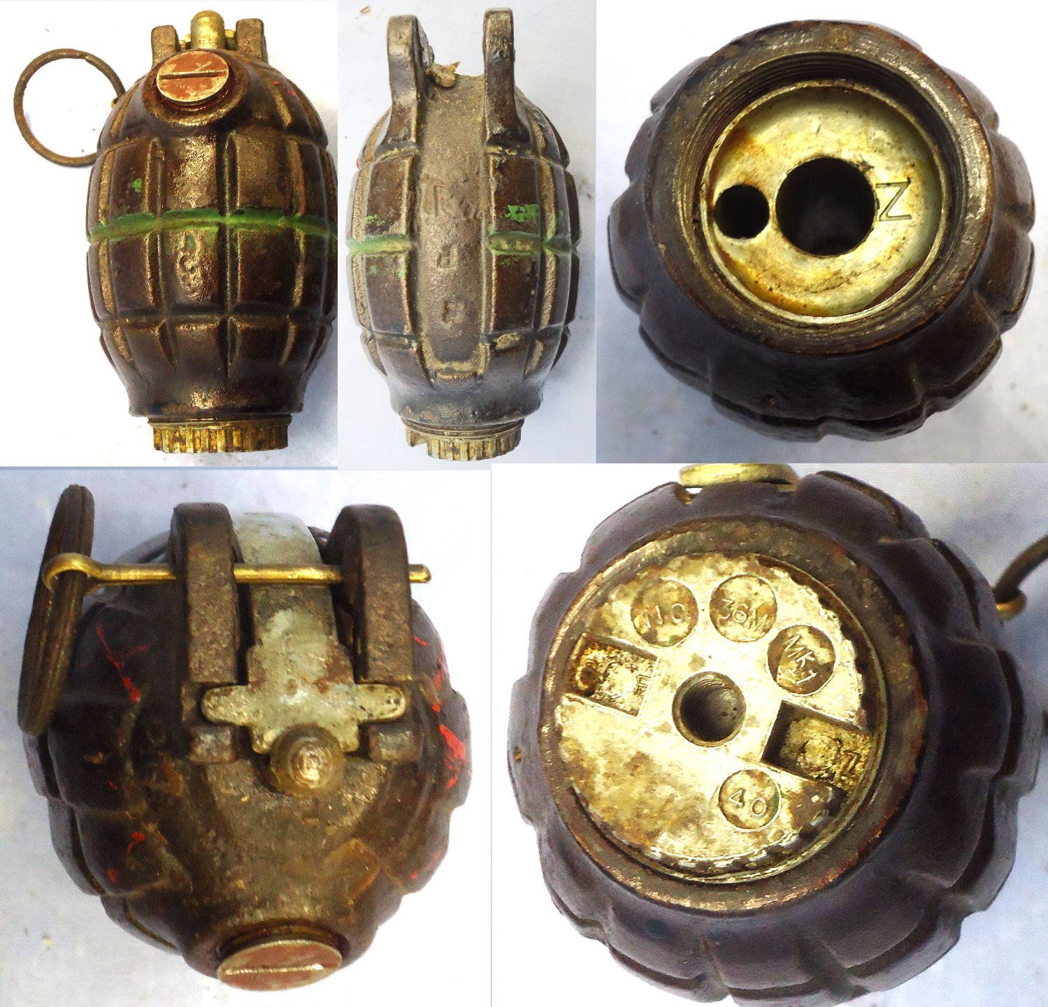 INERT DEACTIVATED. WW2, 1940 Dated, Mills No 36M MK1, Hand Grenade. Sn - 23230:5 INERT DEACTIVATED. WW2, 1940 Dated, Mills No 36M MK1, Hand Grenade. Sn - 23230:5 Various Other Ammunition