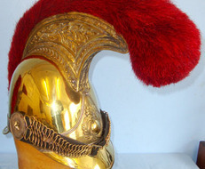 French Cuirassier / Dragoon Cavalry Regiment Officer’s Helmet With Red Horse Hai French Cuirassier / Dragoon Cavalry Regiment Officer’s Helmet With Red Horse Hai Clothing