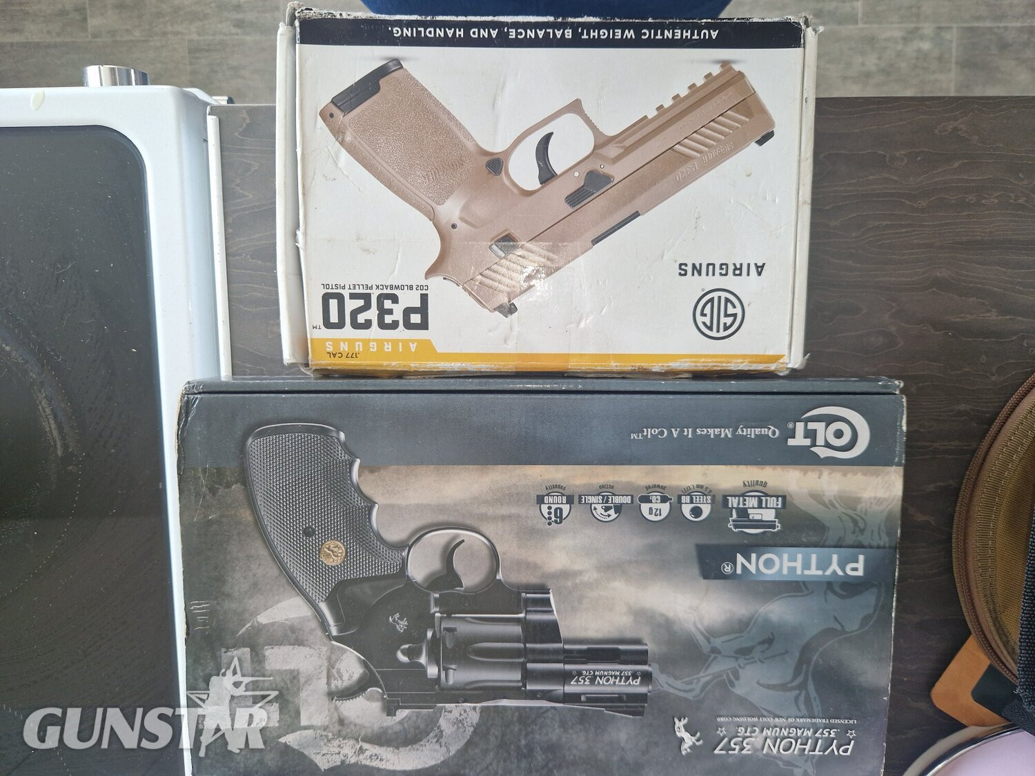 umerex colt python (metal variant),  and sig p320 blowback  177 .177