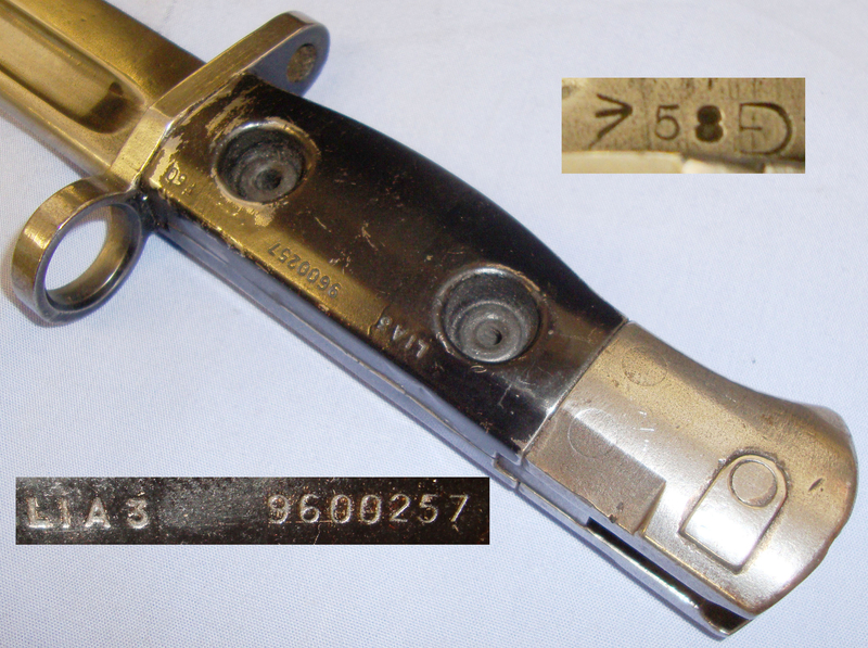 British ‘L1A3’ Bayonet Scabbard and Frog. 20112. Bayonet