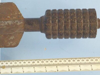 INERT DEACTIVATED. German, WW1, Granatenwerfer 16 High Explosive Fragmentation Trench Mortar. Sn - 21611 Granatenwerfer 16 High Explosive Fragmentation Trench Mortar. Sn - 21611  Other Ammunition