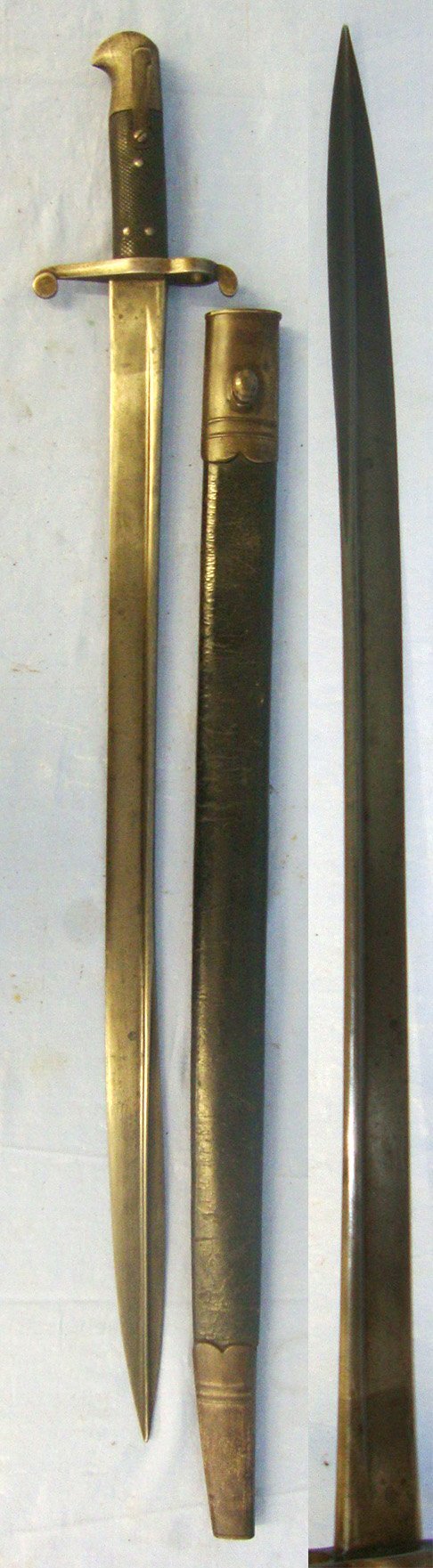 EXCELLENT**Victorian British Army Volunteer’s Sappers & Miners 1855 Pattern Lancaster Rifle Pipe Back Sword Bayonet & Scabbard. Sn 21913 Bayonet