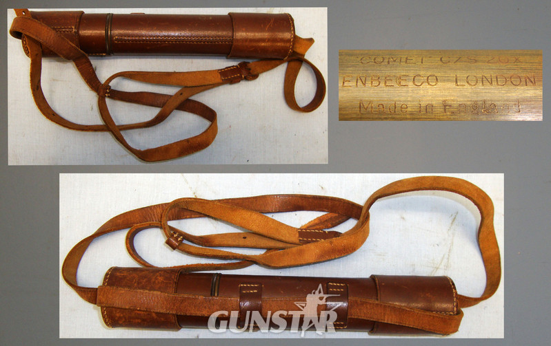  2 draw brass Enbeeco \"Comet\" C/S 20X refracting telescope with lens cap & leather case. OPT 826. 2 draw brass Enbeeco \"Comet\" C/S 20X refracting telescope with lens cap & leather case. OPT 826. Other Accessory