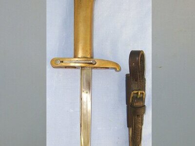 RARE**WW1 Era British Officer's Private Purchase Pritchard Greener 1916 Patent Trench Fighting Bayonet For Webley MK VI .455 Service Revolvers With Scabbard & Leather Frog. Sn 23498  Bayonet
