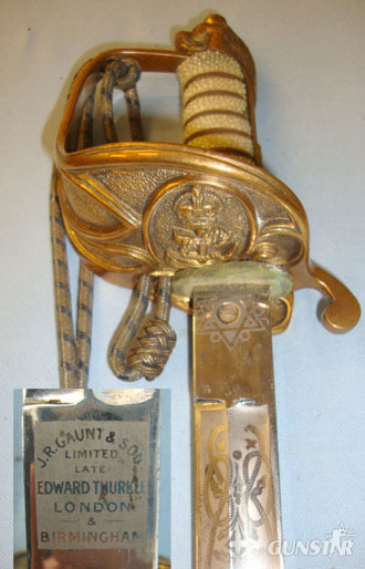  retailer ‘By JR Gaunt & Son Ltd Late Edward Thurkle London & Birmingham’British  Sword