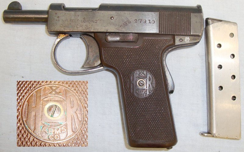 Harrington & Richardson 1907-1909 patent .32 cal semi auto pistol .32 Semi Auto
