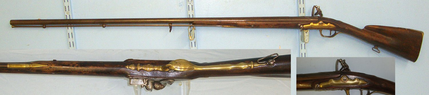  C1750 French Monmain A Avignon 15 Bore Flintlock Sporting Shotgun With Brass Fittings & Iron Ram Rod. Sn 23638 shotgun Muzzleloader 16 Bore/gauge