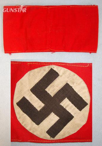  NSDAP (National Socialist German Workers Party) 3 Piece Construction Arm Band .  NSDAP (National Socialist German Workers Party) 3 Piece Construction Arm Band .  Clothing