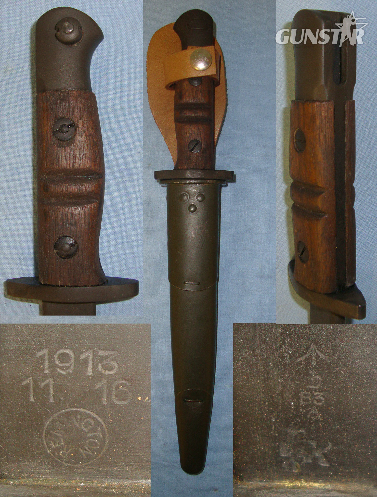 RARE**French Foreign Legion Paratroopers Fighting Knife Converted From WW1 1916 Dated Remington U.S. Army Pattern 1913 Bayonet With Scabbard. Sn 21348 Knive