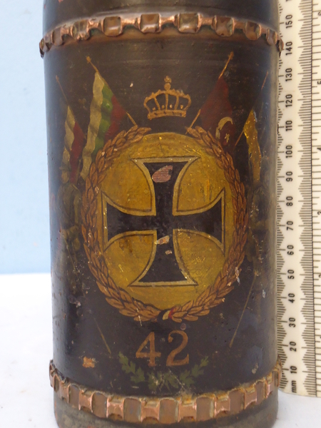 INERT DEACTIVATED. WW1 Rare, German, 1916 dated Trench Art 8cm Skoda Shrapnel Projectile. - O 1828 INERT DEACTIVATED. WW1 Rare, German, 1916 dated Trench Art 8cm Skoda Shrapnel Projectile. - O 1828  Other Ammunition - {CATEGORY} in 