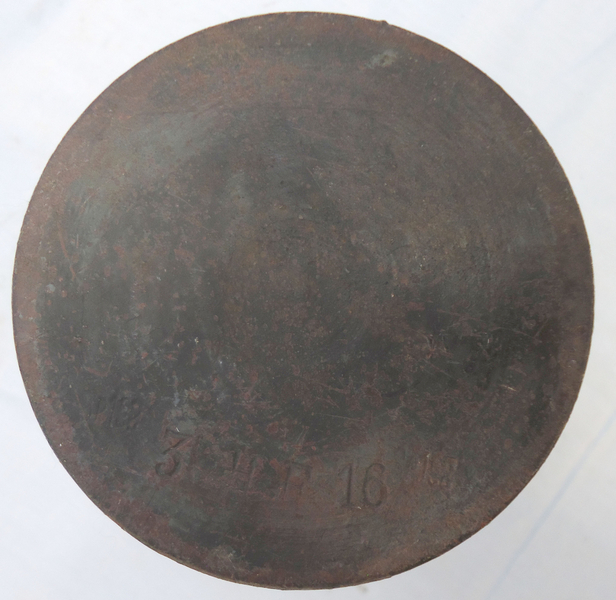 {CATEGORY} - INERT DEACTIVATED. WW1 Rare, German, 1916 dated Trench Art 8cm Skoda Shrapnel Projectile. - O 1828 INERT DEACTIVATED. WW1 Rare, German, 1916 dated Trench Art 8cm Skoda Shrapnel Projectile. - O 1828  Other Ammunition in 