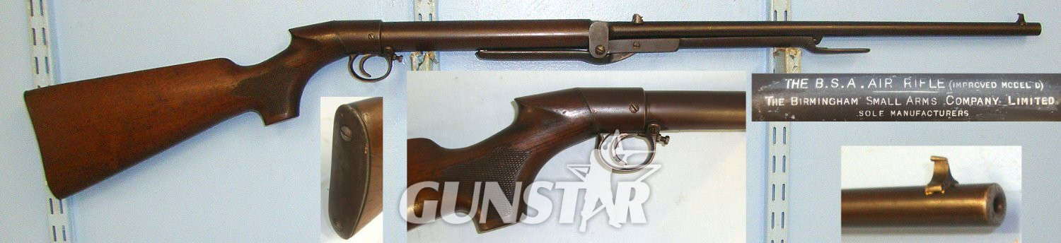 POWERFUL 10.66 FT LBS**1905-1914 BSA Lincoln Jeffries Patent Improved Model D .177 Calibre Pistol Grip Stock Variant Underlever Air Rifle With Correct ‘Bayonet’ Catch Lever & Correct Crisp Cylinder Markings. Sn 23158 air rifle .177 in 