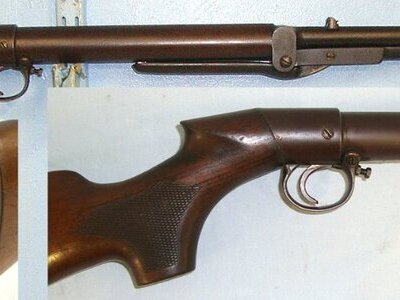 POWERFUL 10.66 FT LBS**1905-1914 BSA Lincoln Jeffries Patent Improved Model D .177 Calibre Pistol Grip Stock Variant Underlever Air Rifle With Correct ‘Bayonet’ Catch Lever & Correct Crisp Cylinder Markings. Sn 23158 air rifle .177