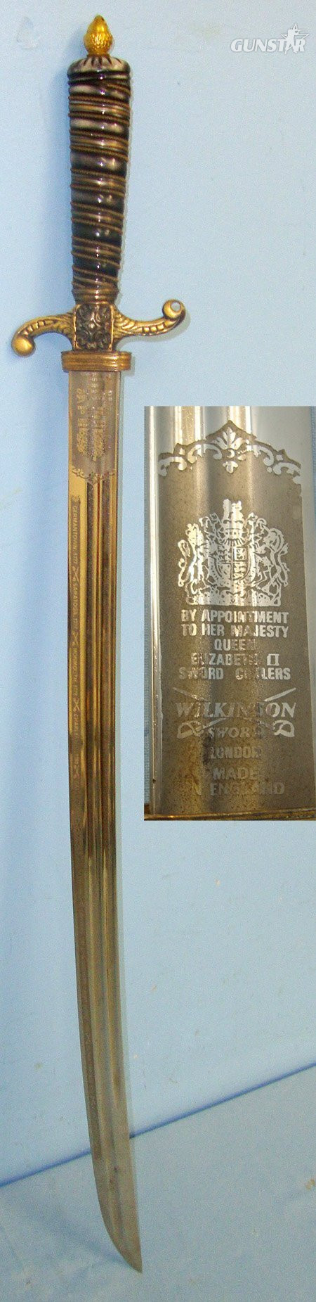 1970’s 200 YEAR ANNIVERSARY COMMEMORATIVE**American Revolutionary War Wilkinson Sword London Small Sword With Etched Battle Site Names & Dates Blade. ED 2476 Sword in 