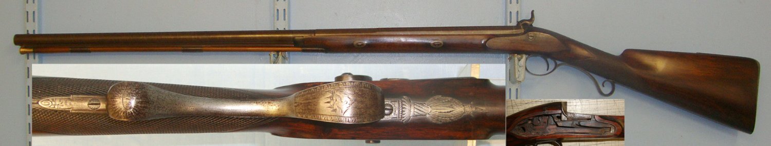  John Manton With 2 Stage Damascus Steel Barrel. Sn 21276 Muzzleloader 14 Bore/gauge