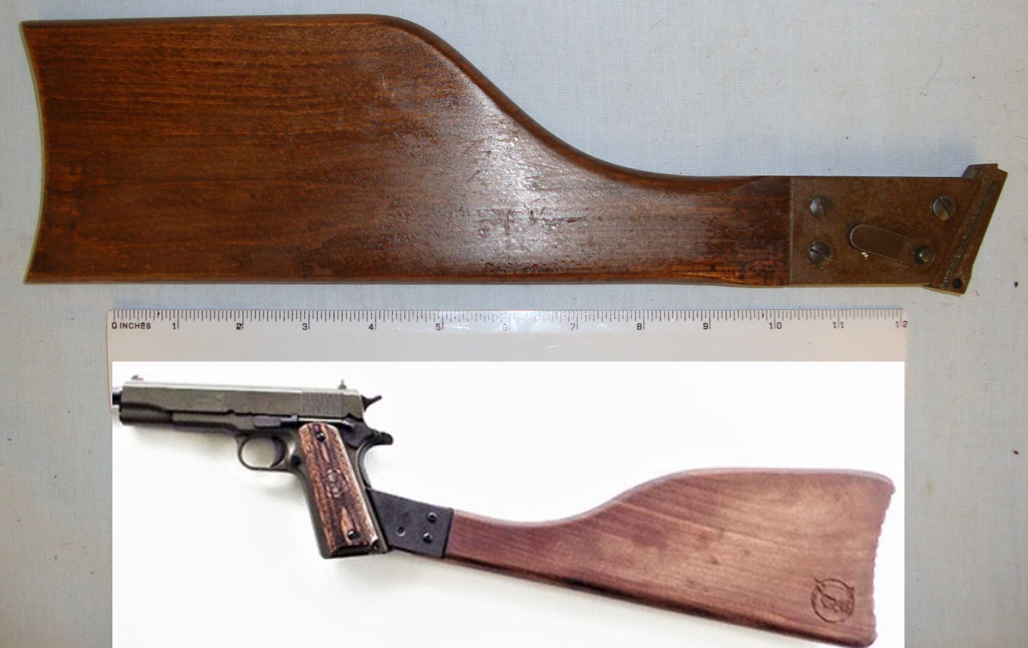 Detachable Shoulder Stock For Colt 1911 & 1911A1 .45 Calibre Semi Automatic Pistols With Adaptor Lug. Sn 20142  Other Accessory