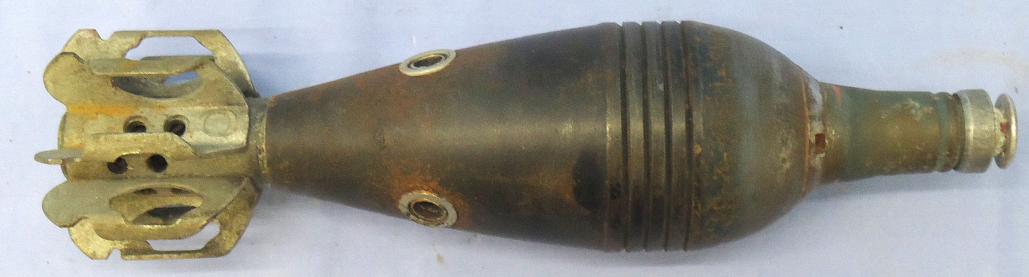 {CATEGORY} - DEACTIVATED INERT. French, 1947 Dated, Unfired Brandt Mle 35 60mm Smoke Mortor. - O 2023 DEACTIVATED INERT. French, 1947 Dated, Unfired Brandt Mle 35 60mm Smoke Mortor. - O 2023  Other Ammunition in 
