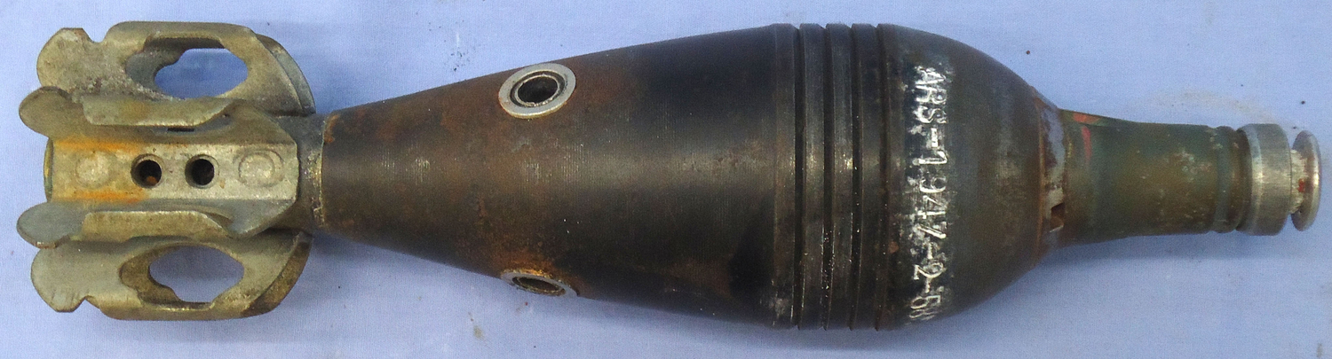 DEACTIVATED INERT. French, 1947 Dated, Unfired Brandt Mle 35 60mm Smoke Mortor. - O 2023 DEACTIVATED INERT. French, 1947 Dated, Unfired Brandt Mle 35 60mm Smoke Mortor. - O 2023  Other Ammunition - {CATEGORY} in 