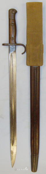  Early* British 1907 Hooked Quillon Bayonet, scabbard and Frog. BAYO 422. Bayonet