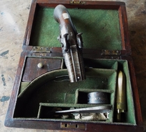 Collins of London Double barrel pocket pistol .40 Muzzleloader