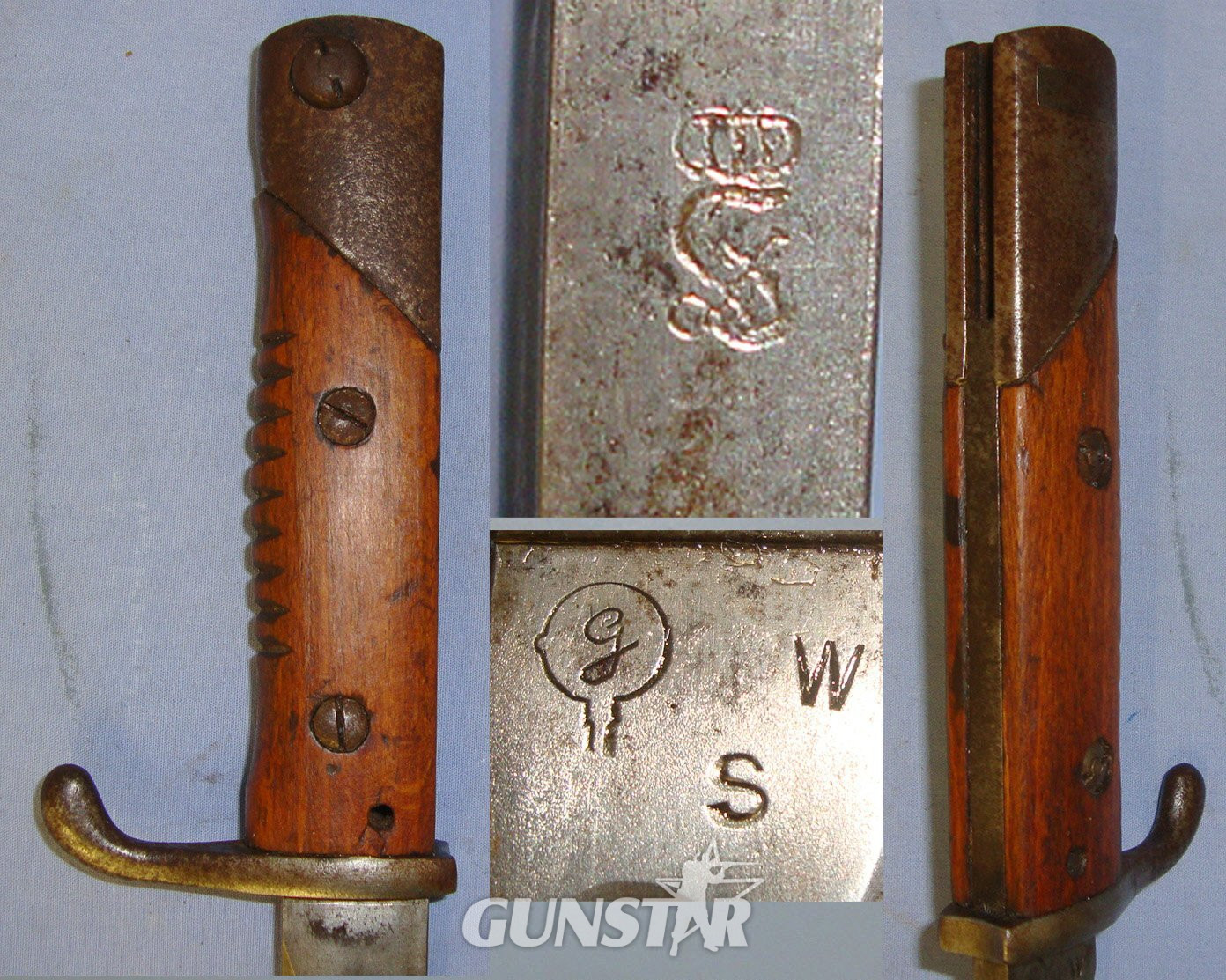 VERY RARE & DESIRABLE**WW1 C1915 Imperial German Model S15 Gottscho Machine Gunners Bayonet & Scabbard With Rare To Find Original Leather Frog. Sn 21426 Bayonet