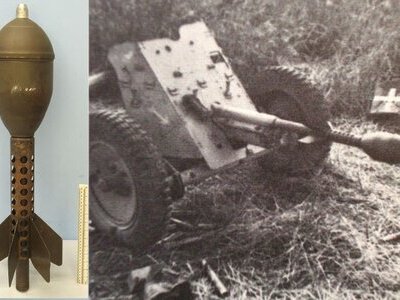 INERT DEACTIVATED. German, rare, 3.7cm Stielgranate 41 Hollow Charge, High Explosive Anti-Tank (HEAT) For German 3.7cm Pak 36 Anti-Tank Gun. - O 2190 INERT DEACTIVATED. German, rare, 3.7cm Stielgranate 41 Hollow Charge, High Explosive Anti-Tank (HEAT) For German 3.7cm Pak 36 Anti-Tank Gun. - O 2190  Other Ammunition