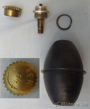  DEACTIVATED INERT. WW2 Yugoslavian 1940 Dated M35 Defensive Hand Grenade DEACTIVATED INERT. WW2 Yugoslavian 1940 Dated M35 Defensive Hand Grenade Antique & Militaria