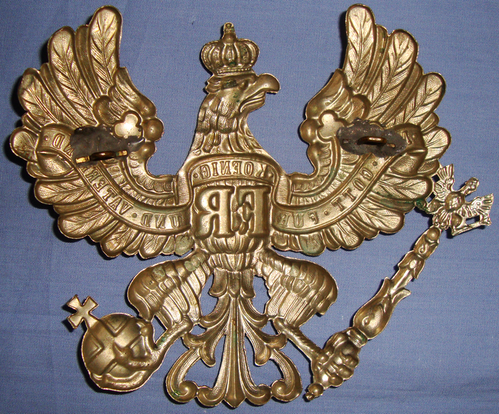  WWI Prussian Front Wappen (Front Plate) ‘Linien-Adler’ (For Infantry) Pickelhaube . 19966:14. WWI Prussian Front Wappen (Front Plate) ‘Linien-Adler’ (For Infantry) Pickelhaube . 19966:14. Other Accessory