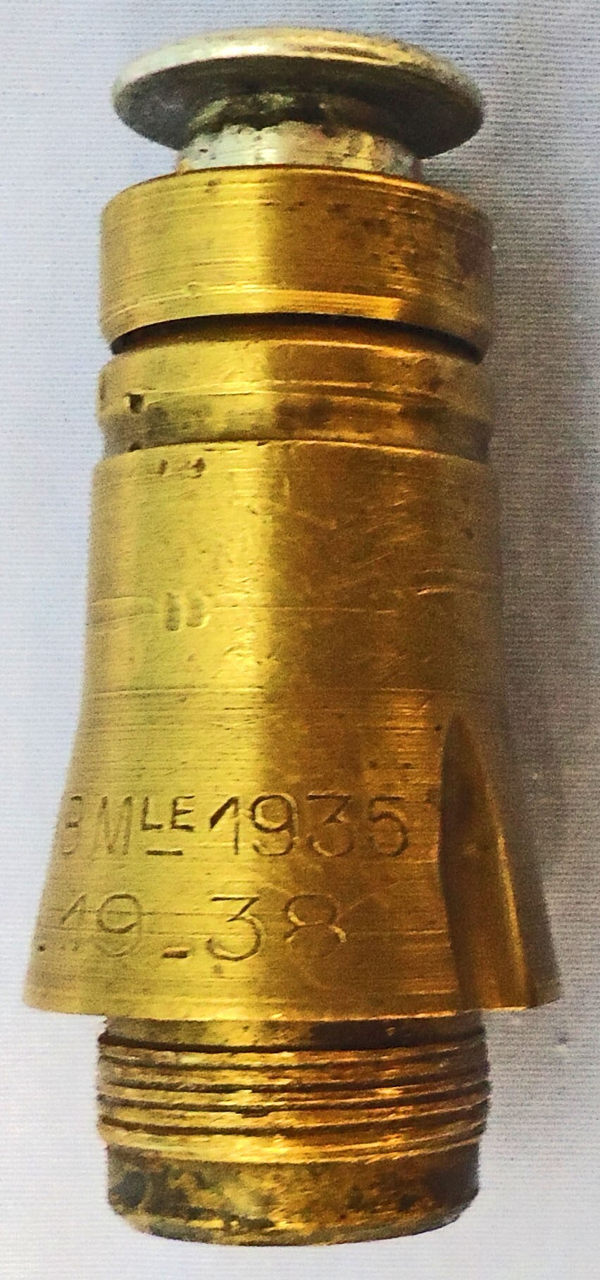 {CATEGORY} - DEACTIVATED INERT. French, 1938 Dated, Unfired Brandt Mle 35 60mm High Explosive (HE) Mortor. - O 2022 DEACTIVATED INERT. French, 1938 Dated, Unfired Brandt Mle 35 60mm High Explosive (HE) Mortor. - O 2022  Other Ammunition