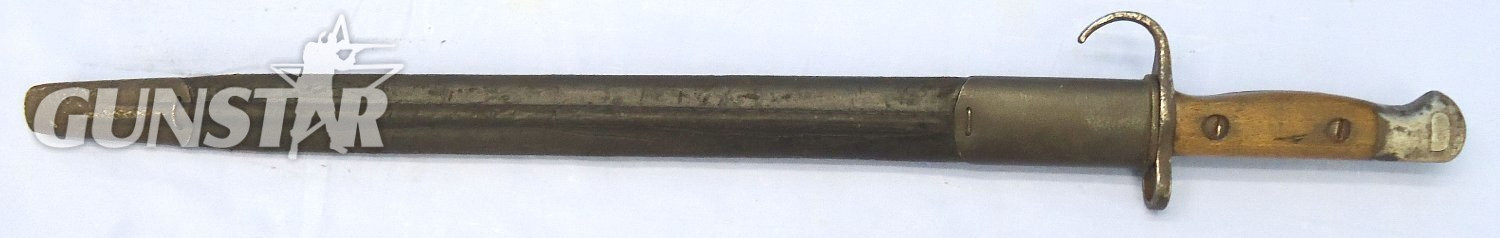 {CATEGORY} - Rare** British P1907 Hooked Quillon and Scabbard Made by J.A. Chapman & Co. Sn 23484:20 - 23484:20 This is a British P1907 bayonet with hooked quillon made by J.A. Chapman & Co (J A Chapman Ltd. manufacturers of American pattern carpenter’s braces, Scot Bayonet in 