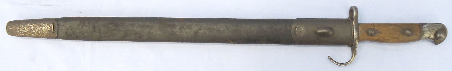 Rare** British P1907 Hooked Quillon and Scabbard Made by J.A. Chapman & Co. Sn 23484:20 - 23484:20 This is a British P1907 bayonet with hooked quillon made by J.A. Chapman & Co (J A Chapman Ltd. manufacturers of American pattern carpenter’s braces, Scot Bayonet 