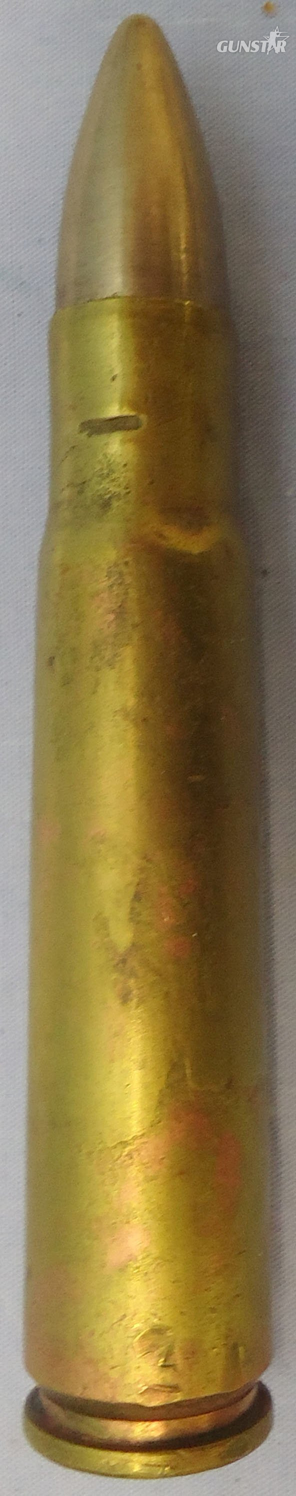  INERT DEACTIVATED. British, Unfired, WW2, 1938 Dated, Naval .5 Vickers (12.7×81mm) Semi Armour Piercing Round. - O 2285 INERT DEACTIVATED. British, Unfired, WW2, 1938 Dated, Naval .5 Vickers (12.7×81mm) Semi Armour Piercing Round. - O 2285 Various Other Ammunition