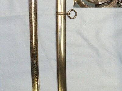 Victorian, British Pattern 1827 Rifle Brigade Officer\'s Parade Sword With Etched Blade By Christie & Son Edinburgh & Scabbard. Sn 22441:23 Sword
