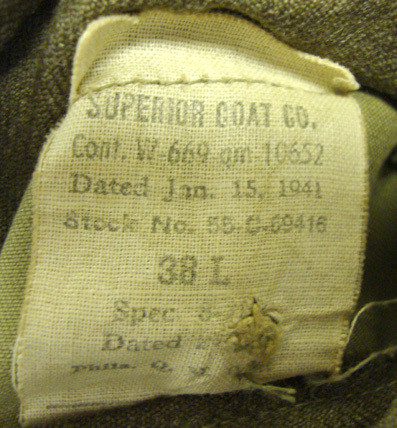 Original, WW2, 1941 Dated, U.S Army 3rd Infantry Division Four Pocket - Artillery G.1 Jacket. Sn 6281. Original, WW2, 1941 Dated, U.S Army 3rd Infantry Division Four Pocket - Artillery G.1 Jacket. Sn 6281. Clothing