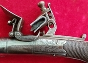 Ref 2811. A scarce English Flintlock boxlock pistol by Timings of London. Circa 1800. Good condition.   Muzzleloader