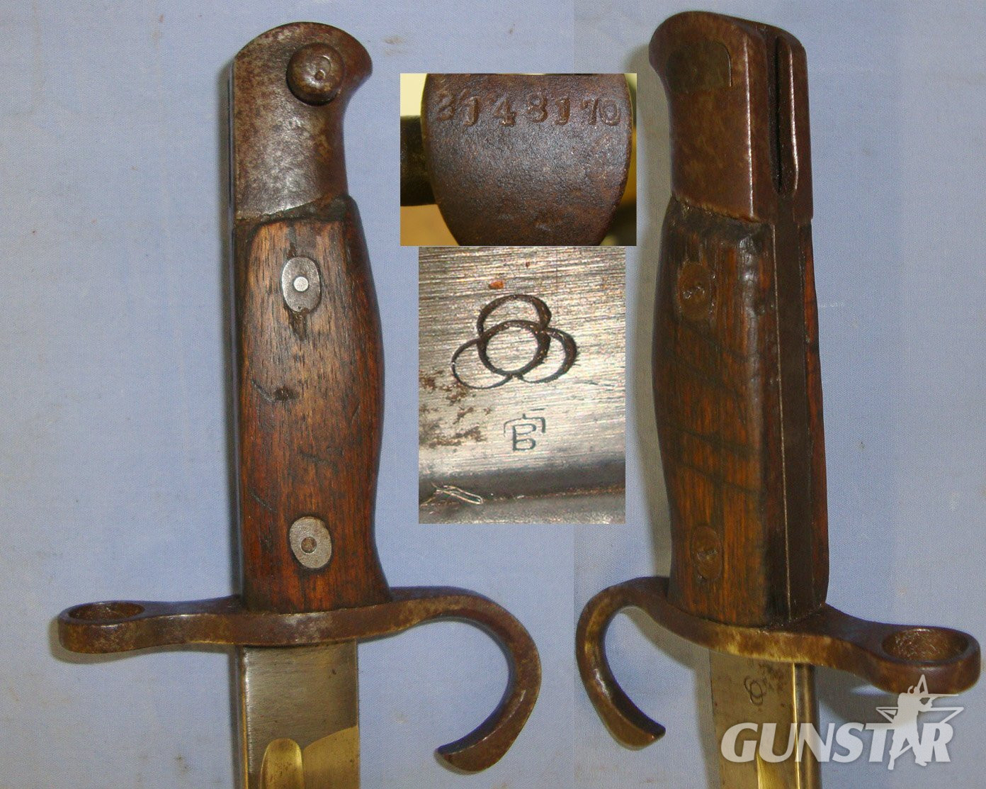 Japanese Arisaka Type 30 Variation B Bayonet With Kokura Arsenal Mark, Steel Scabbard & Original Rare To Find Original 3 Piece Double Loop Leather Frog. Sn 21425 Bayonet