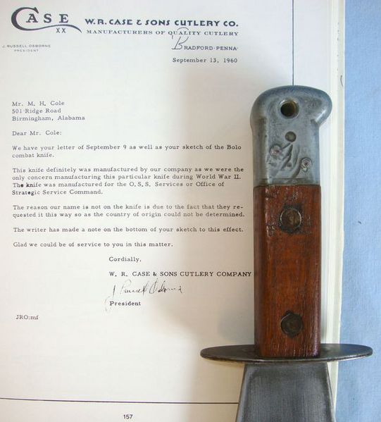  Case Cutlery USA,Sterile WW2 U.S. Office Of Strategic Command (O.S.S. Special Fo Other Blade