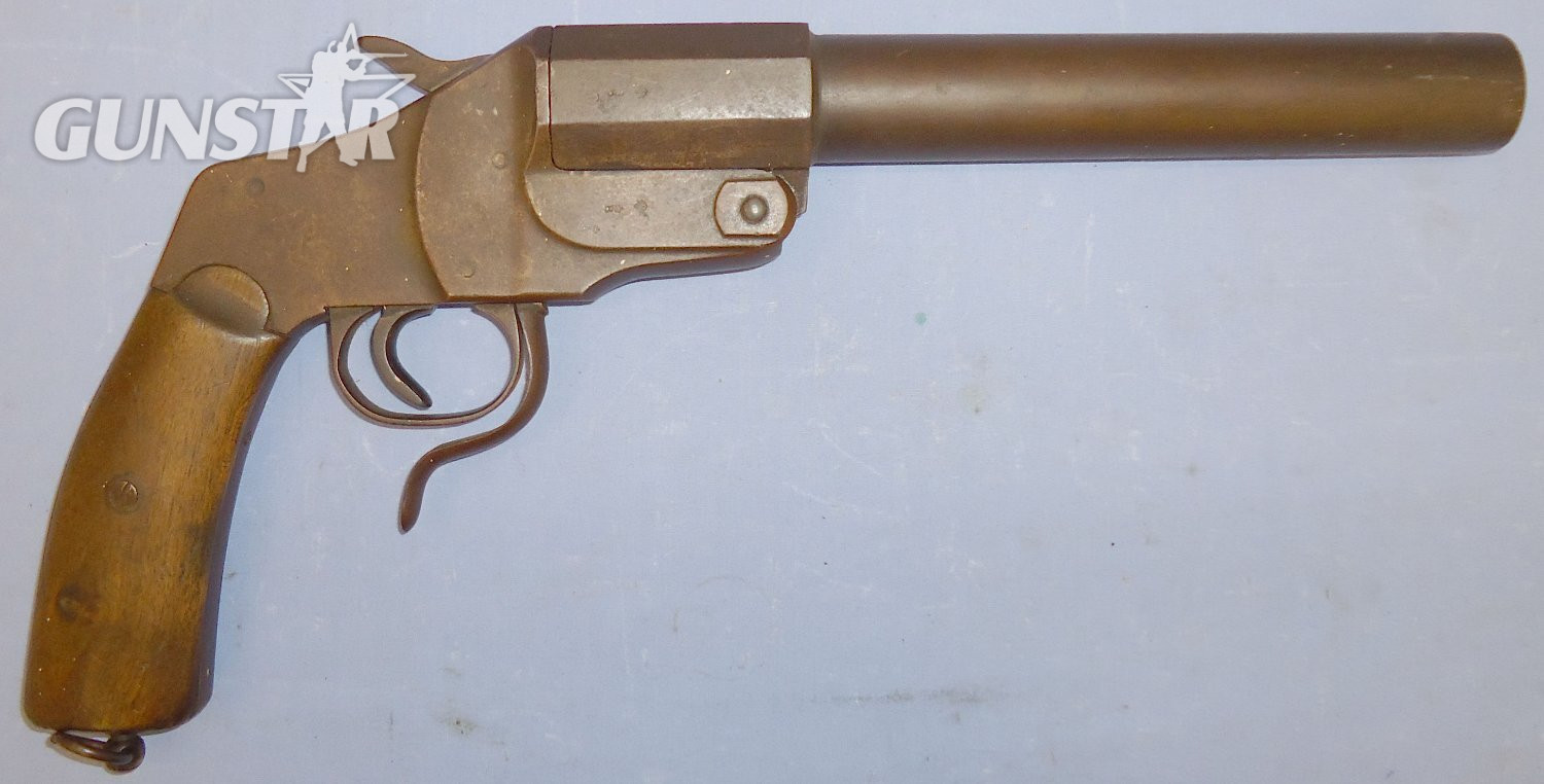  WWI Era German Hebel 27mm Trench Flare/ Signal Pistol By \'Gebr.R\' Gebruder Rempt Suhl. D 1460. 27mm Flare/Very/signal Pistol