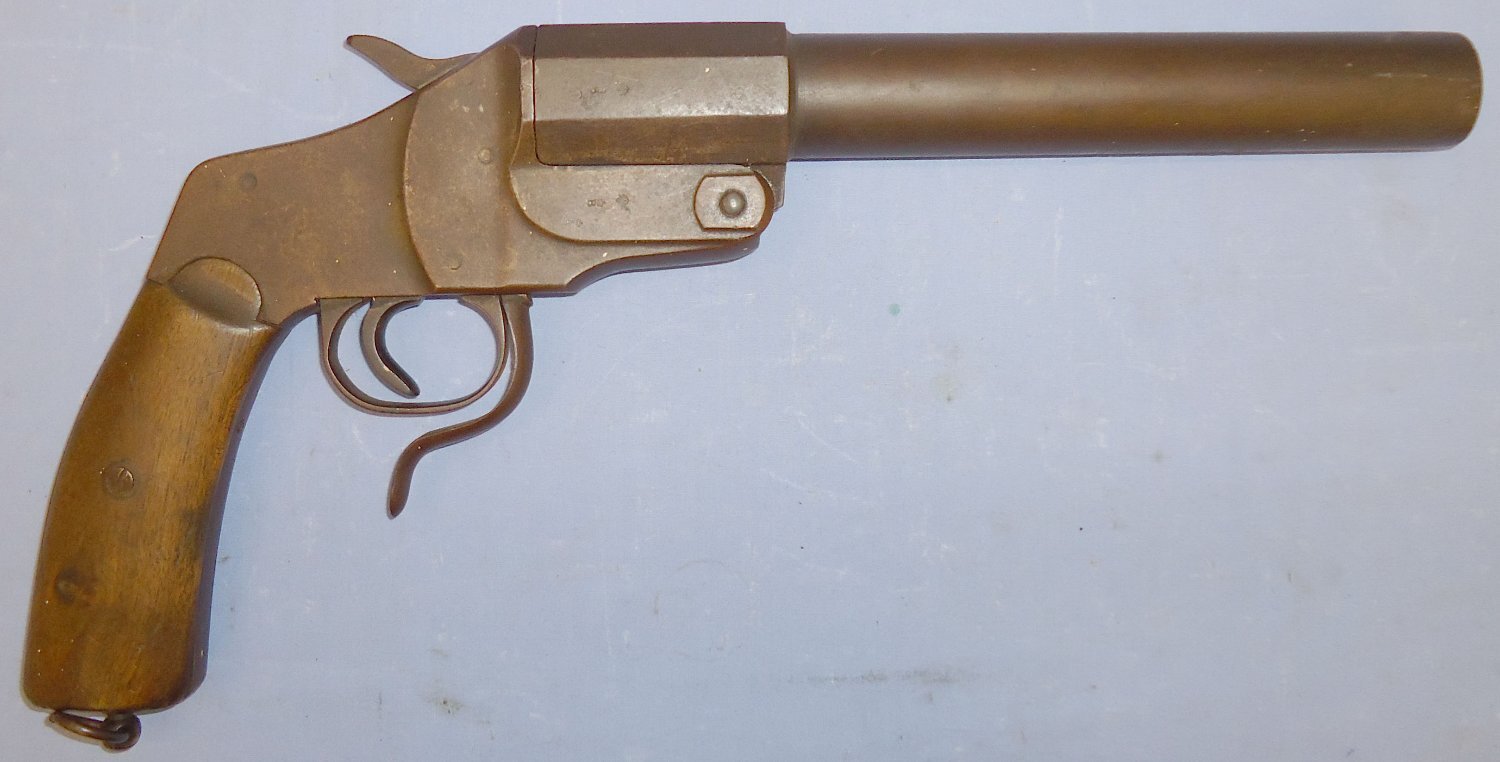  WWI Era German Hebel 27mm Trench Flare/ Signal Pistol By \'Gebr.R\' Gebruder Rempt Suhl. D 1460. 27mm Flare/Very/signal Pistol