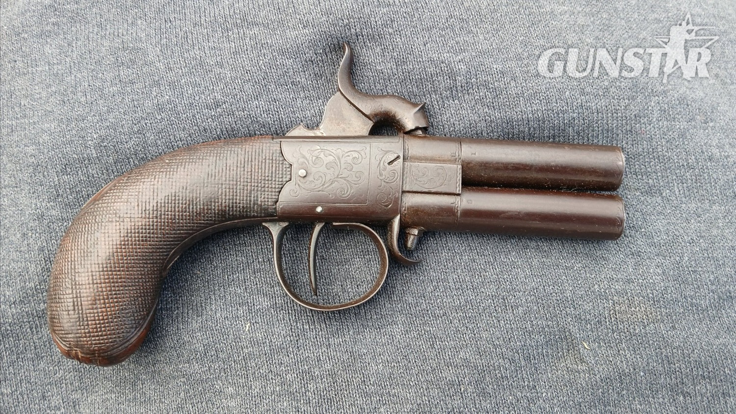 Antique c1840s Charles Mayes  Double Barrel Turnover  Pistol Obsolete Muzzleloader - {CATEGORY} in 