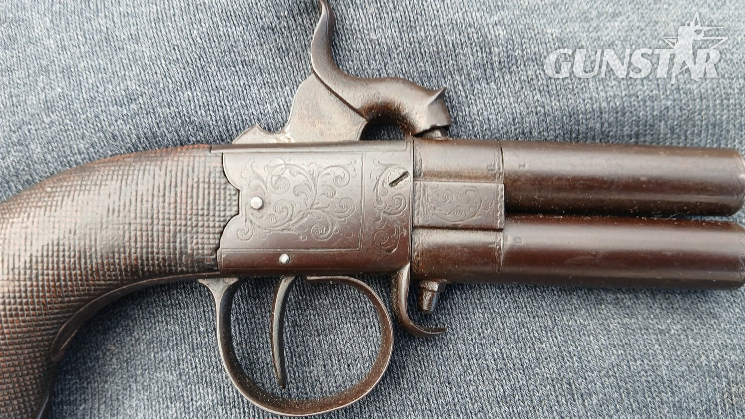 Antique c1840s Charles Mayes  Double Barrel Turnover  Pistol Obsolete Muzzleloader - {CATEGORY}